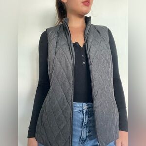 Croft & Barrow Gray Quilted Vest